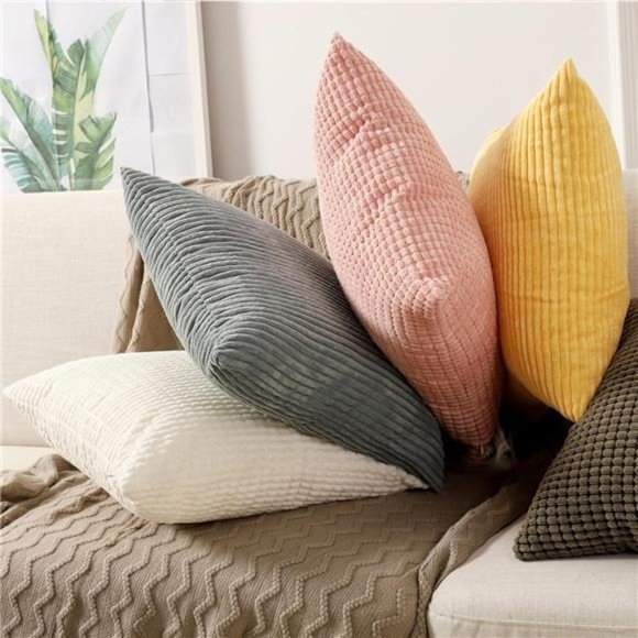 Throw Pillow Covers - Set of 2 Pillow Covers 18x18,Decorative Euro Pillow Covers - Picture 4 of 7